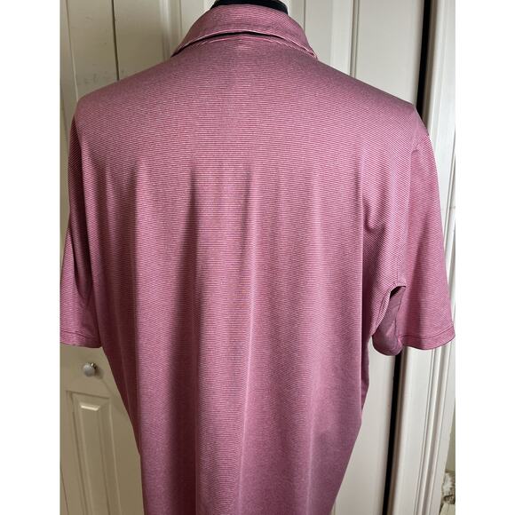 Nike Dri Fit Men’s Pink striped golf polo XL Embroidered “H” Logo - Picture 3 of 7